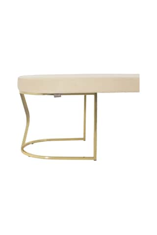 Viego Gold Smooth- Krem Kapitoneli Model Puf & Bench & Koltuk- Oturak-uzun Makyaj Puff-yatak Odası Ucu &önü