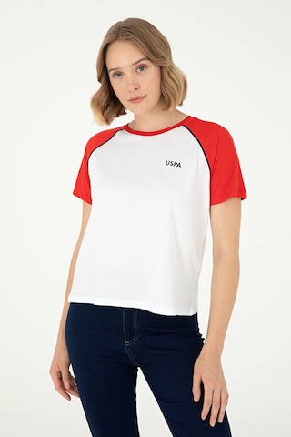 U.S. Polo Assn. Kadın Bisiklet Yaka Tişört 50294759-vr020 Kırmızı