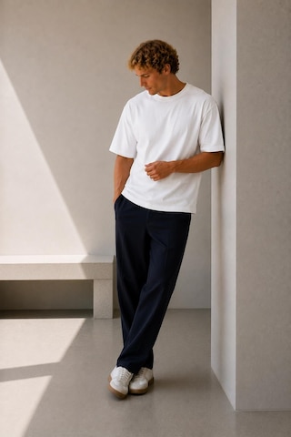 Alexandergardi Oversize Bisiklet Yaka T-shirt Beyaz