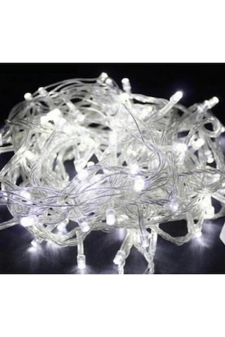 50 Ledli 5 Metre Üç Renk 8 Farklı Fonksiyonlu Fişli Led, Dekor Lambası - Beyaz