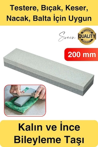 Premium Bıçak Bileme Taşı Çift Taraflı 200 Mm Kaba Ve İnce Dikdörtgen Biley Testere Nacak Satır