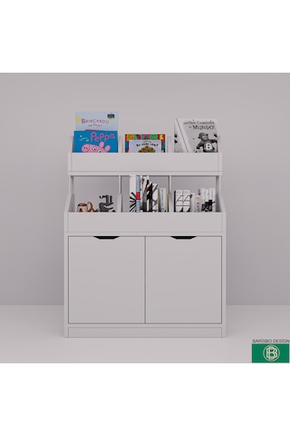 Kitaplık & Çok Amaçlı Oyuncak Dolabı Depolama Alanlı