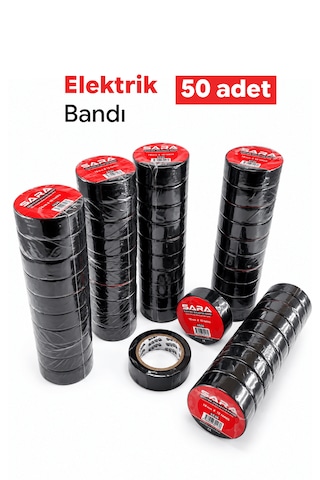 Elektrik İzolasyon Bandı Siyah 10 Yrd - 50 Adet