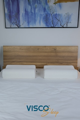 Visco Yastık Ortopedik Yastık Boyun Destekli Visco 60x40x14-12 Cm