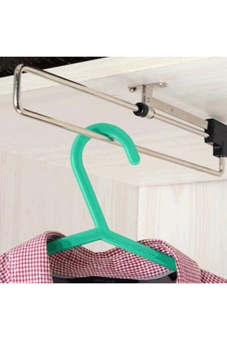 Sones Teleskopik Raylı Çekmeceli Gardırop Elbise Askısı 40cm Beyaz