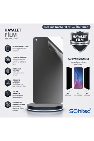 Narzo 30 5g Uyumlu Ön Yüzey Hayalet Privacy Hidrojel Ekran Koruyucu