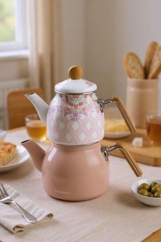 Bambum Unique - Bambu Kulplu Çaydanlık Takımı Pembe Pembe