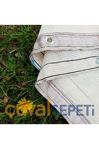 Çuval Sepeti %95 Gölgelik File Krem Renk Kolon + Kuşgözlü