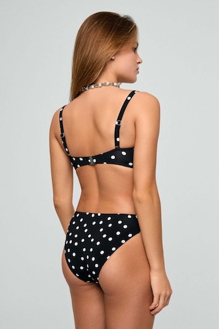 Kom Lampa Puan Desenli Destekli Bikini Takımı Siyah Siyah