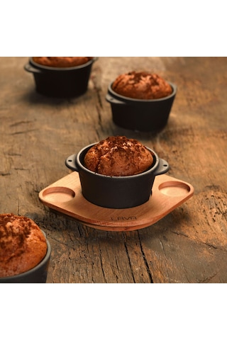 Lava Döküm Yuvarlak Sufle / Sos Kabı. Çap(Ø)8cm.