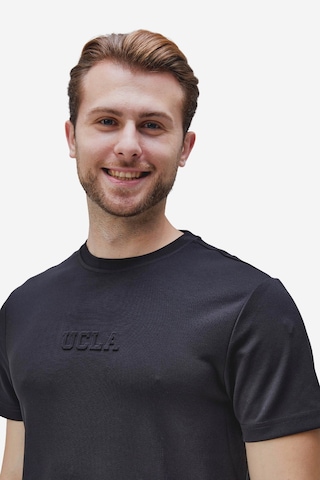 Canary Siyah Bisiklet Yaka Gofre Baskılı Modal Kumaş Standard Fit Erkek Tshirt Siyah