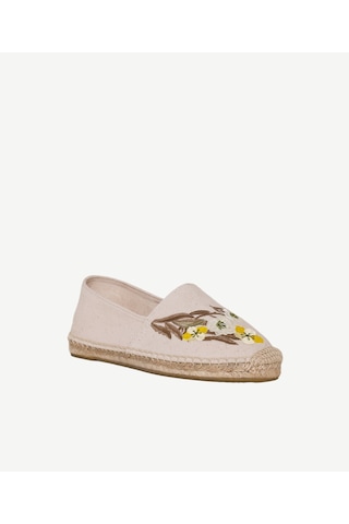 Yargıcı Küçük Çiçek Desenli Nakış İşleme Espadril 26ykay4028x 006 Ekru