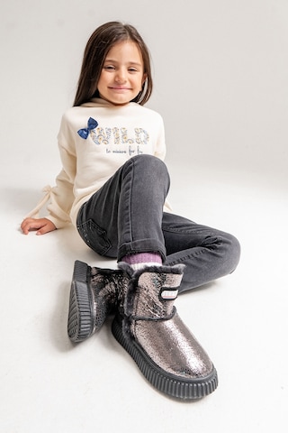 Mnpc Kız Çocuk Platin Hakiki Deri Hakiki Kürklü Suya Dayanıklı Bot 25k4b11048483 Platin