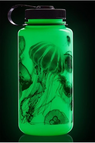 Nalgene Wide Mouth 32 Oz Suluk Matara 1 Litre Glowyld Jellyfish 682025-0031 Yeşil