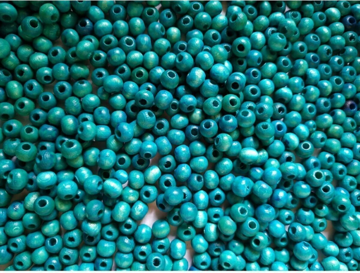 Ahşap Boncuk 8 Mm 100 Gr 490 Adet Turkuaz