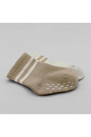 Bistyle Çemberli Kaymaz Soket Çorap 2'li Bs10125 Bej-ekru Bej-ekru Bej - Ekru