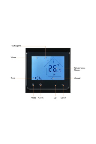 Padalink 16a Sıcaklık Kontrol Cihazı Bht-002gb Siyah: Zamanlama Özellikli, Lcd Ekranlı, Enerji Tasarruflu Zemin Isıtma Termostati