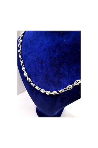 Omar Silver Unisex Gemici Arpa 6Mm Gümüş Kolye Zincir
