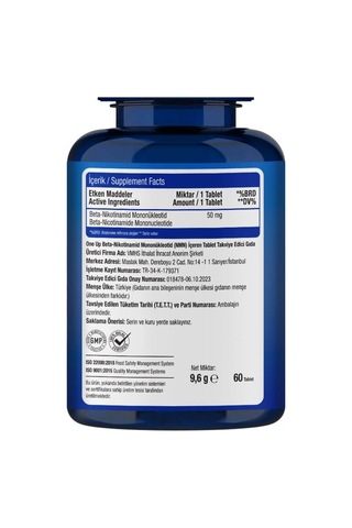 One Up Nmn 50 Mg 60 Tablet Aromasız