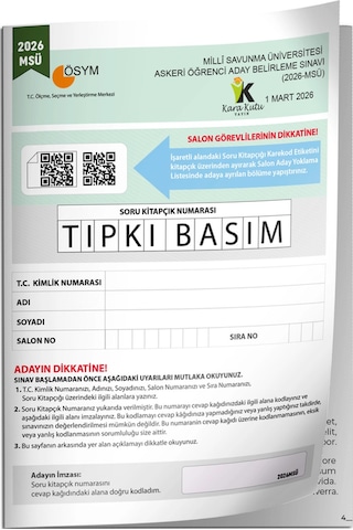 2026 MSÜ ÖSYM Tıpkı Basım Çıkmış Soru Deneme Kitapçığı Pdf/video Çözümlü Türkiye Geneli