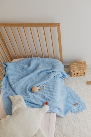 Zeypba % 100 Pamuk 4 Katlı Müslin Bebe Mavi Bebek & Çocuk İçin 110x110 CM