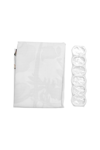 12 Kancalı Çiçekli Duş Perdesi Suluboya Botanik Çiçekler Dekoratif Banyo Perdesi Modern Banyo Aksesuarları Beyaz Ve Renkli Beyaz