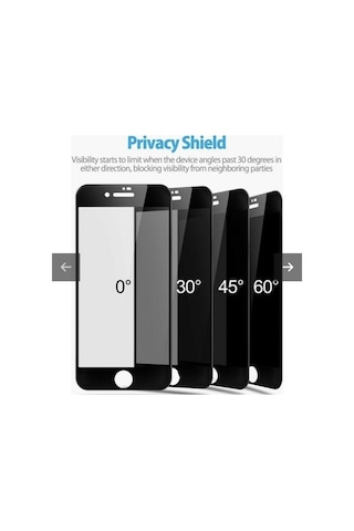 Apple İphone 8 Plus Mat Hayalet Ekran Gizli Privacy Tam Kaplayan Kırılmaz Cam Seramik Ekran Koruyucu Siyah