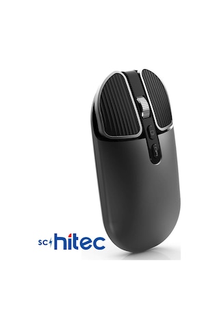 Schitec M203 Çift Modlu Taşınabilir Optik Kablosuz 2.4ghz Ve Bluetooth Bağlantılı Süper Sessiz Mouse Siyah 5g