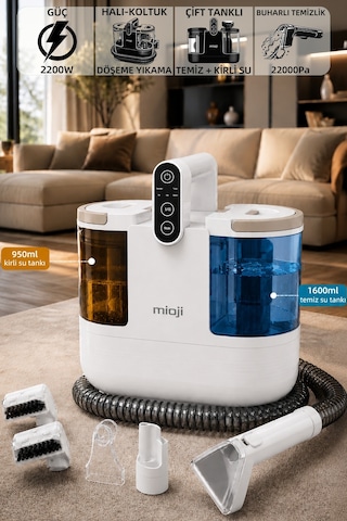 Mioji CN10 Pro 2200W 22000Pa Halı, Koltuk, Döşeme Yıkama Makinesi Beyaz