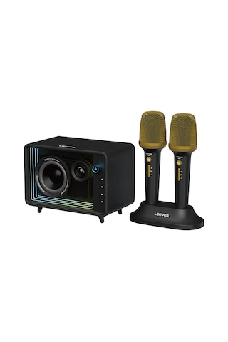 Lenyes S862 Su Geçirmez Mikrofonlu Çoklu Giriş Karaoke Bluetooth Hoparlör V5.3 120w Siyah Siyah
