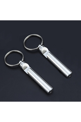2 Adet Metal Düdük Şişe Açacağı Anahtarlık Yaratıcı Çok Fonksiyonlu Anahtarlık Kolye Gümüş