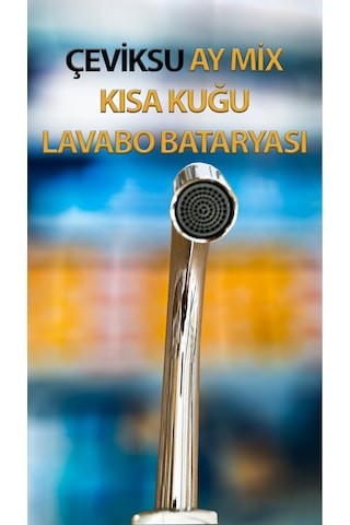 Ay Mix Kısa Kuğu Model Lavabo Bataryası Krom