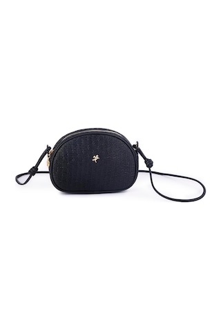 Nas Bag Kadın Mini Çapraz Hasır Görünümlü Çanta Siyah Hasır 21x16x8 Cm Siyah