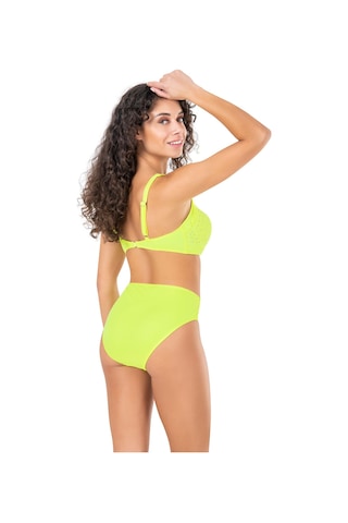 Endeep Kadın Fiyonk ve Taş Detaylı Büyük Beden Sarı Bikini Takımı