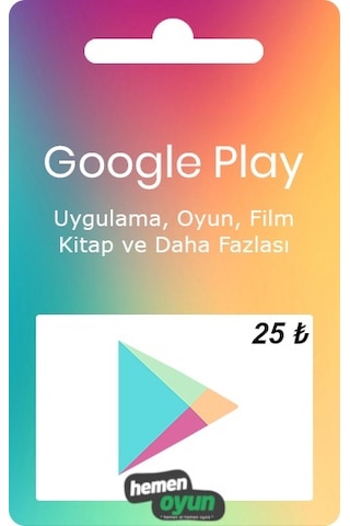 Hemenoyun Google Play 25 Tl Hediye Kartı Bakiye Kodu Hemenoyun Google Play 25 Tl Hediye Kartı Bakiye Kodu