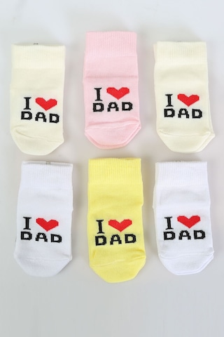 Pamuklu 6'lı Yenidoğan Erkek Bebek Çorap Dad Erkek Pembe