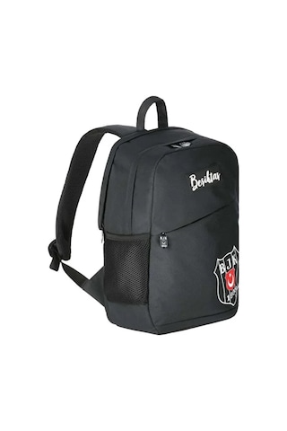 Me Çanta Beşiktaş Lisanslıgümüş Logo Detaylı Comfort Sırt Çantası Siyah