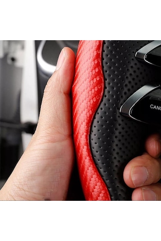 Kaymaz Direksiyon Simidi Yükseltici Kılıfı Karbon Fiber Araba Direksiyon Simidi Tutacakları Kılıfı Mavi