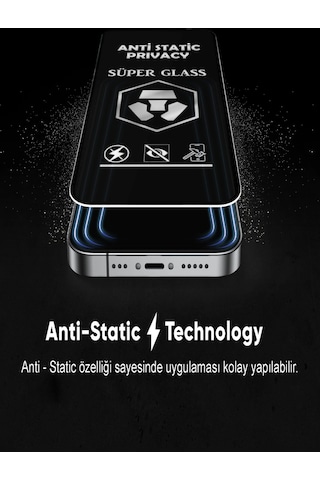 Xiaomi Redmi Note 12 Pro Tam Kaplayan Anti Statik Hayalet Süper Temperli Cam Ekran Koruyucu