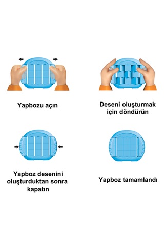 4 Farklı Desenli Eğlenceli Eğitici Dönen Puzzle Diğer