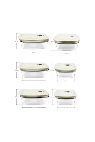Karaca Cream 6'lı Şeffaf Saklama Kabı Set