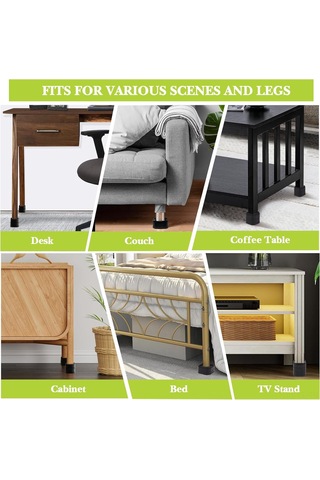 Hombey 8 Adet Yüksek Dayanıklı Masa Sandalye Divan Yükseklik Artırıcı, 1-3 İnç Ayarlanabilir, Siyah Plastik Mobilya Raise Blokları