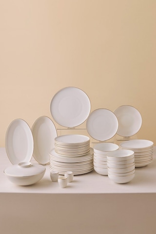 Karaca Fine Bone Meridian 55 Parça 12 Kişilik Yemek Takımı Gold