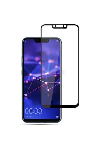 Mate 20 Lite Full Glue Tempered Full Cam Ekran Koruyucu Siyah