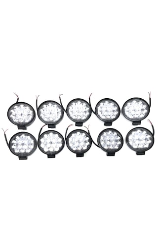 Point 10 Adet Off Road 14 Led 42 Watt Yuvarlak Traktör Tır Kamyon Tekne Sis Farı Çalışma Lambası 10 Adet