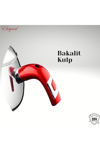 Damla Orta Boy Bakalit Kulplu Çaydanlık Takımı - Kırmızı İnsörtlü Kırmızı İnsörtlü