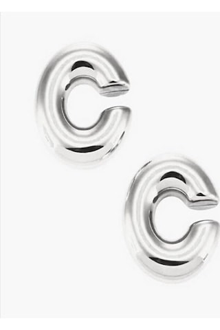 Chunky Earcuff Bombeli Earcuff Silver Renk Renkli