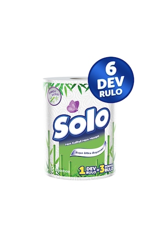 Solo Dev Rulo Bambu Kağıt Havlu 6'lı