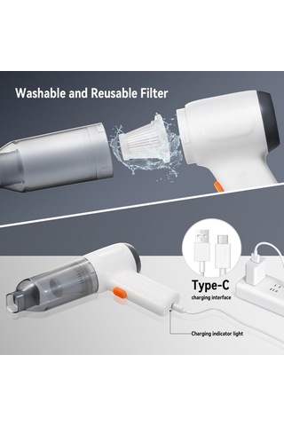 Dancemonkey Aumotop Kablosuz El Süpürgesi - 8kpa Güçlü Emiş, 3'ü 1 Arada Temizlik Aracı