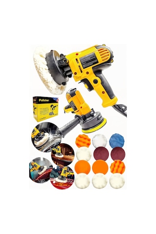Moonshop Set1 Profesyonel 15 Parça Set 125MM Zımpara Polisaj Makinesi